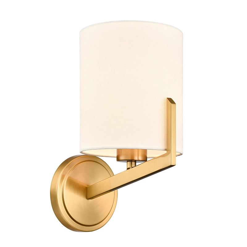 1-lichts satijnen messing moderne wandlamp