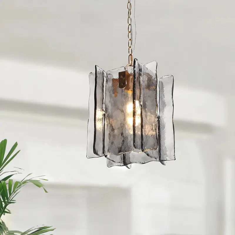 Square Handmade Glass Modern Pendant Light