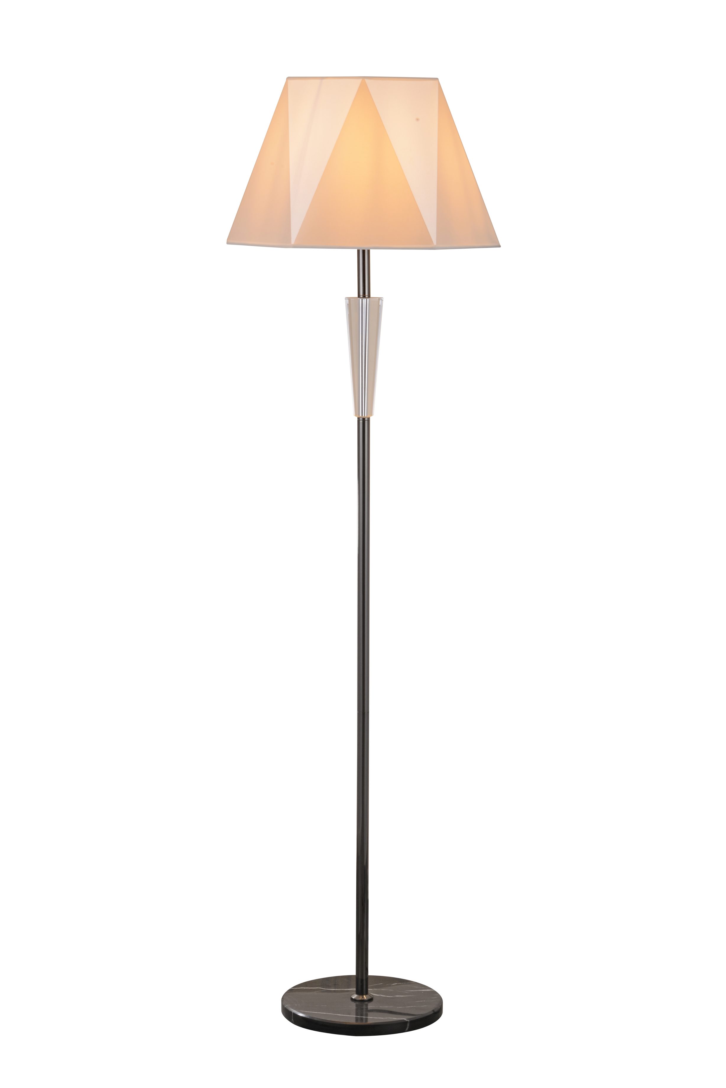 Moderne staande vloerlamp met kristallen accent