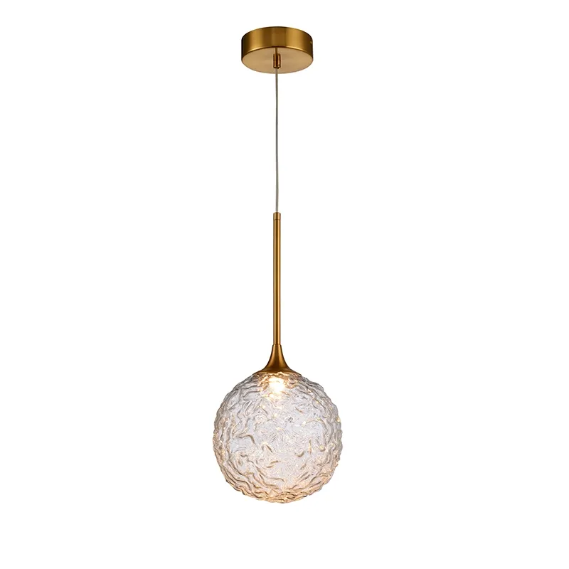 Kleine bolvormige led-hanger van enkel glas